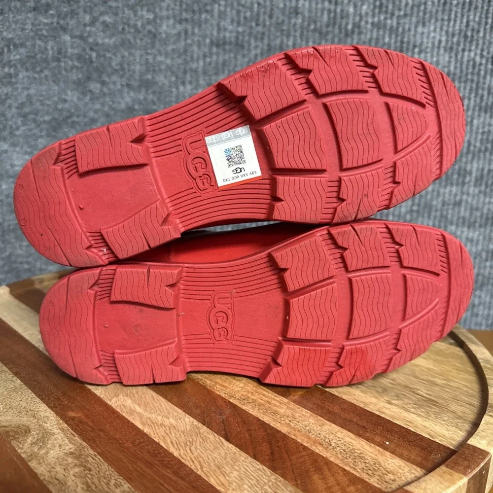 UGG Droplet Womens Size 7 Red Casual Outdoor Waterproof Ankle Rain Boots 1130831
